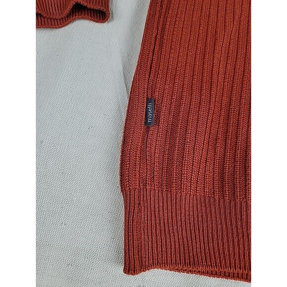 Maselli Mens XL Sweater Pullover Orange Wool Blend Knit Casual Austria Logo EUC - Picture 15 of 15